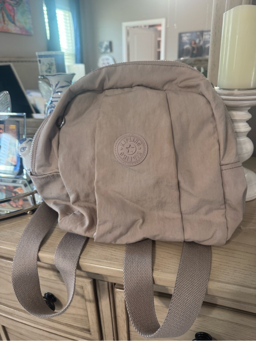 Kipling Taupe Mini Nylon Backpack - Neutral Taupe